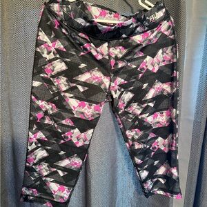 Fila Black and Pink Patterned Leggings